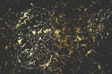 Grunge gold paint texture. Distress rough background. Noise dirty rectangle stamp.