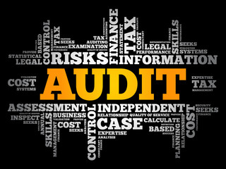 Fototapeta premium AUDIT word cloud collage, business concept background