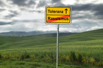 Tolerance and racism, concept, sign