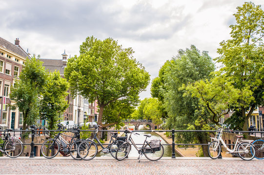 the Oudegracht (old canal) and the Vismarkt street are part of the historic center of Utrecht,  the fourth largest city in the Netherlands.