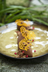 Handmade chocolate sweets with orange