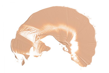 Liquid Foundation Smudge On White Background.