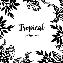 Floral design for tropical card vector illustration