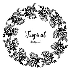 Floral design for tropical card vector illustration