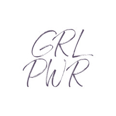 Girl Power inscription. Vector hand lettered phrase.