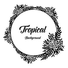 Tropical background with floral style vector illustration