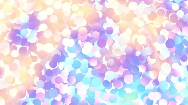 Moving irregular polka dot. From blank blurred background.