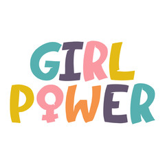 Girl Power inscription. Vector hand lettered phrase.