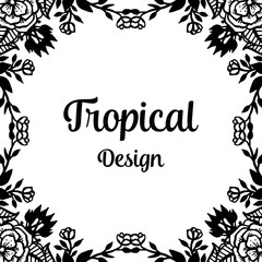 Floral hand draw for tropical design vector illustration