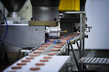 Fototapeta na wymiar Factory for the production of cutlets and dumplings (Pelmeni production)