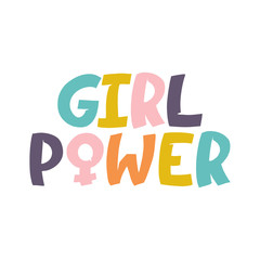 Girl Power inscription. Vector hand lettered phrase.