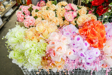 Colorful artificial flower .