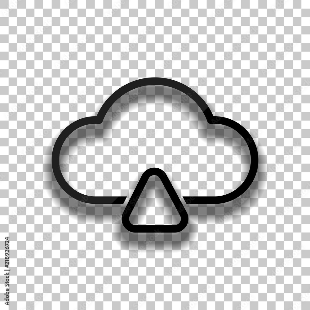 Poster outline upload simple cloud icon. linear symbol with thin outlin