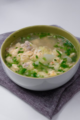 Minced pork omelet soup. Bangkok food.Thailand food..