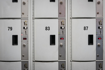 Locker cabinets or lockers at train station -