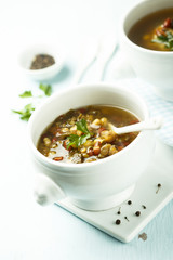 Lentil and smoked sausage soup