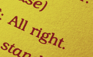 Phrase on a book paper