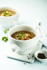 Lentil and smoked sausage soup