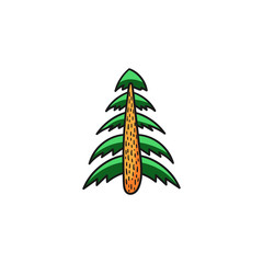 Illustration with cartoon tree