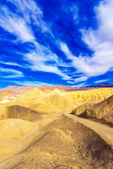 Fototapeta na wymiar View of Death Valley, California, USA. Copy space for text. Vertical.