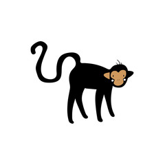 Cute monkey illustration on white background