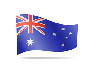 Waving Australia flag in the wind.