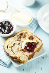 Homemade cinnamon bread with raisins