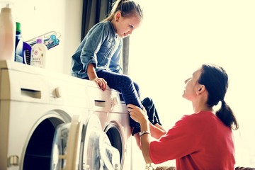 Kid helping house chores