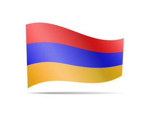 Waving Armenia flag in the wind.