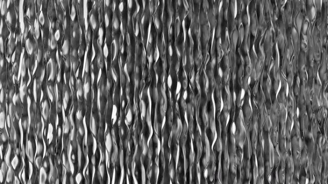 Silver wave background. Organic gray texture. Seamless looping animation. Motion Aluminum surface. Chrome shape
