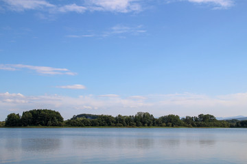 湖, 水, 空, 自然, 川, 風景, 雲, 青, サマータイム, 森, 木, 木, 緑, 雲, とぶ, 公園, 美しさ, 美しい, 秋, アウトドア, 落ち着いた, 落ち着いた, パノラマの, 景色