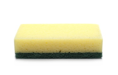 Yellow sponge isolated on white background