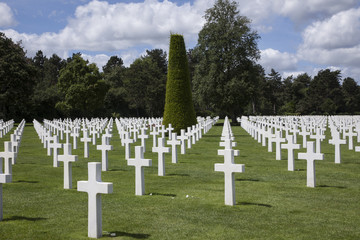 08-10-2018 Colleville France. American cemetery in Colleville-sur-Mer for American Soldiers 