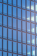 Business building with glass of windows