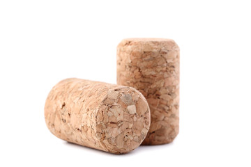 Wine corks isolated on white background
