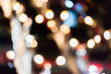 Bokeh from street lights of car light