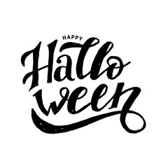 Happy Halloween lettering Calligraphy Brush Text Holiday Vector Sticker