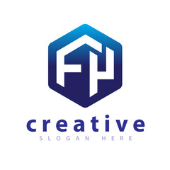 Fototapeta premium FY Initial letter hexagonal logo vector template