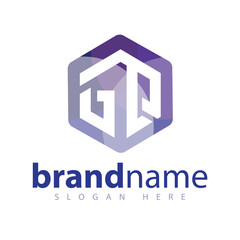Fototapeta premium G Q Initial letter hexagonal logo vector template