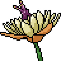 Obraz premium vector pixel art flower bloom