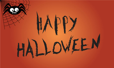 Happy Hallowen with a spider on a spider web