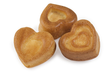 Heart shaped biscuit with cream.