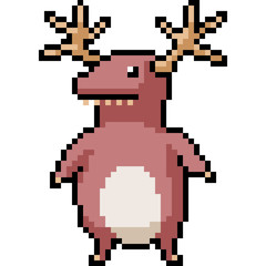 Fototapeta premium vector pixel art deer monster