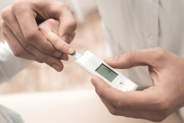 Arabian Doctor Is Making Sugar Test To Child.