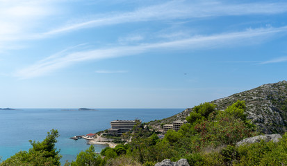 Landscape near sea in the Srebreno district , Croatia.