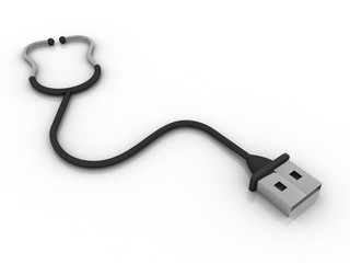 3d rendering USB connected stethoscope
