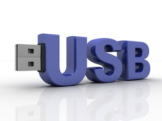 3d rendering USB icon