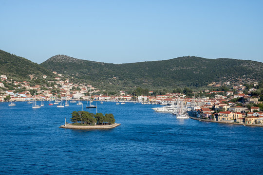 City of Vathy, the capital of Greek island Ithaca