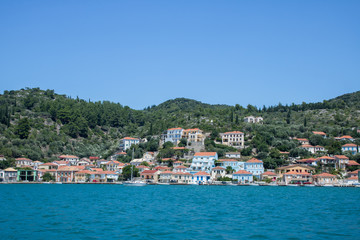 Fototapeta na wymiar City of Vathy, the capital of Greek island Ithaca