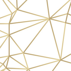 Golden lines triangle illustration on white background